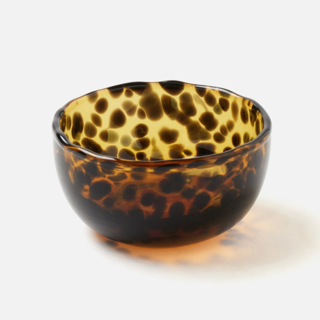 Andrew Tortoise Hors D'Oeuvre Bowl Hand Blown Glass Pack/6