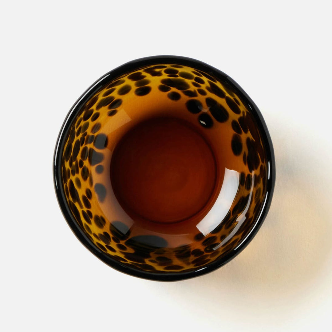 Andrew Tortoise Pinch Bowl Hand Blown Glass Pack/6