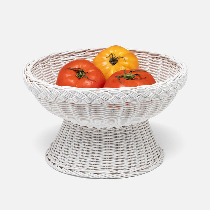 Annmarie White Fruit Bowl Woven Rattan