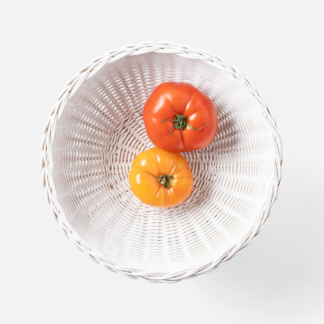 Annmarie White Fruit Bowl Woven Rattan
