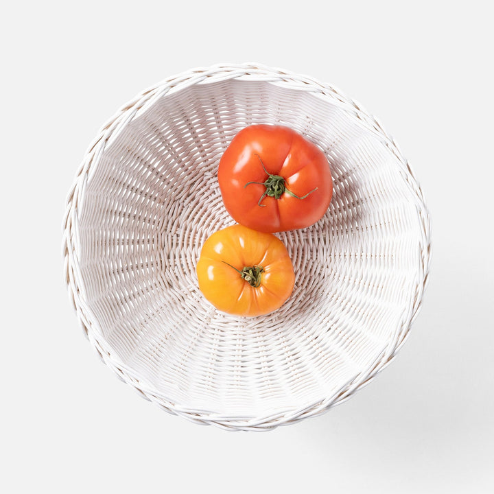 Annmarie White Fruit Bowl Woven Rattan
