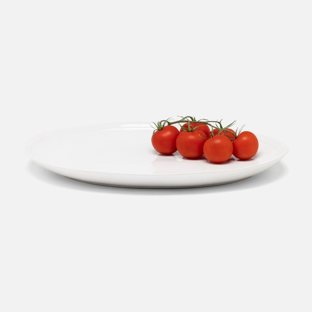 Ariana White Oval Serving Platters Stoneware Set/2