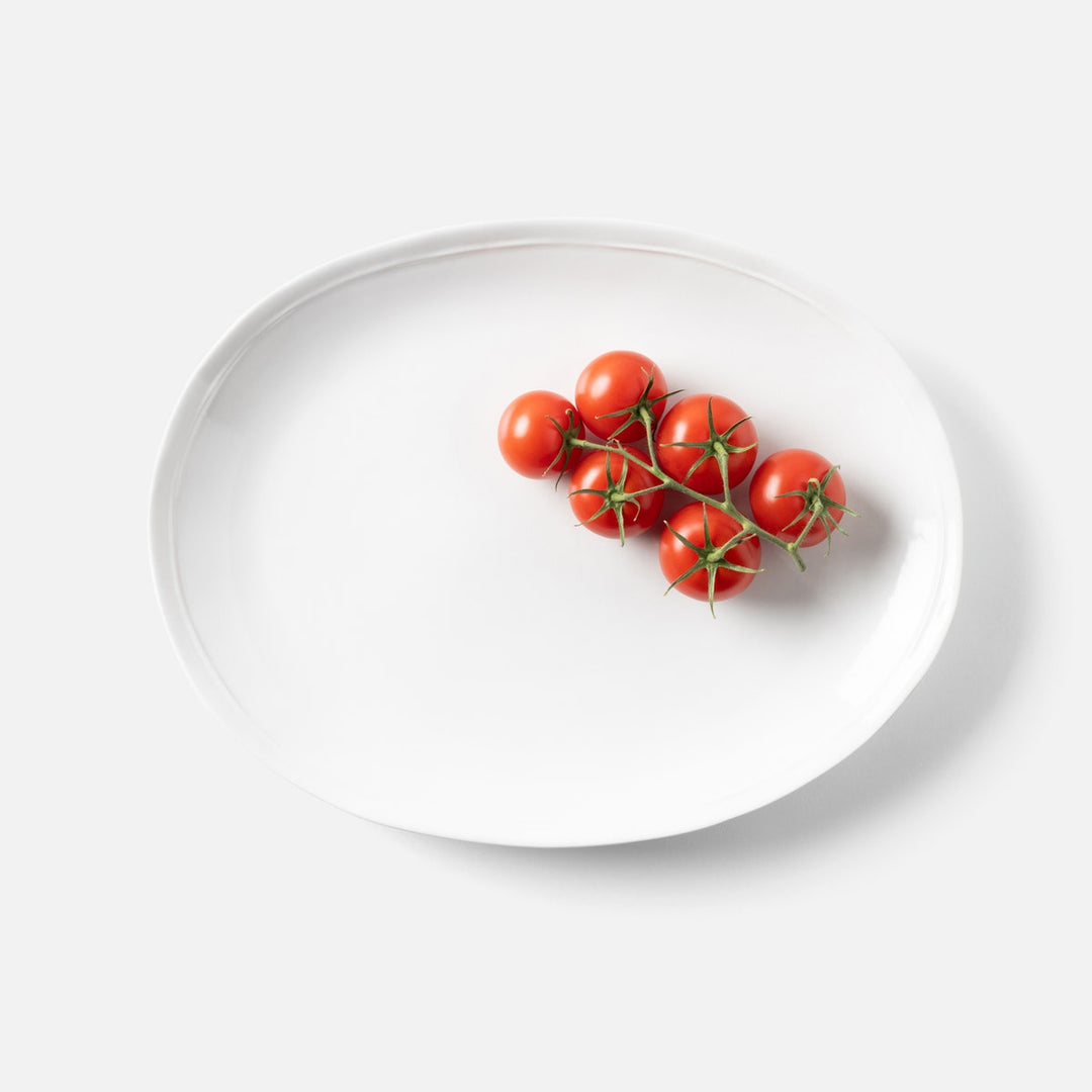 Ariana White Oval Serving Platters Stoneware Set/2