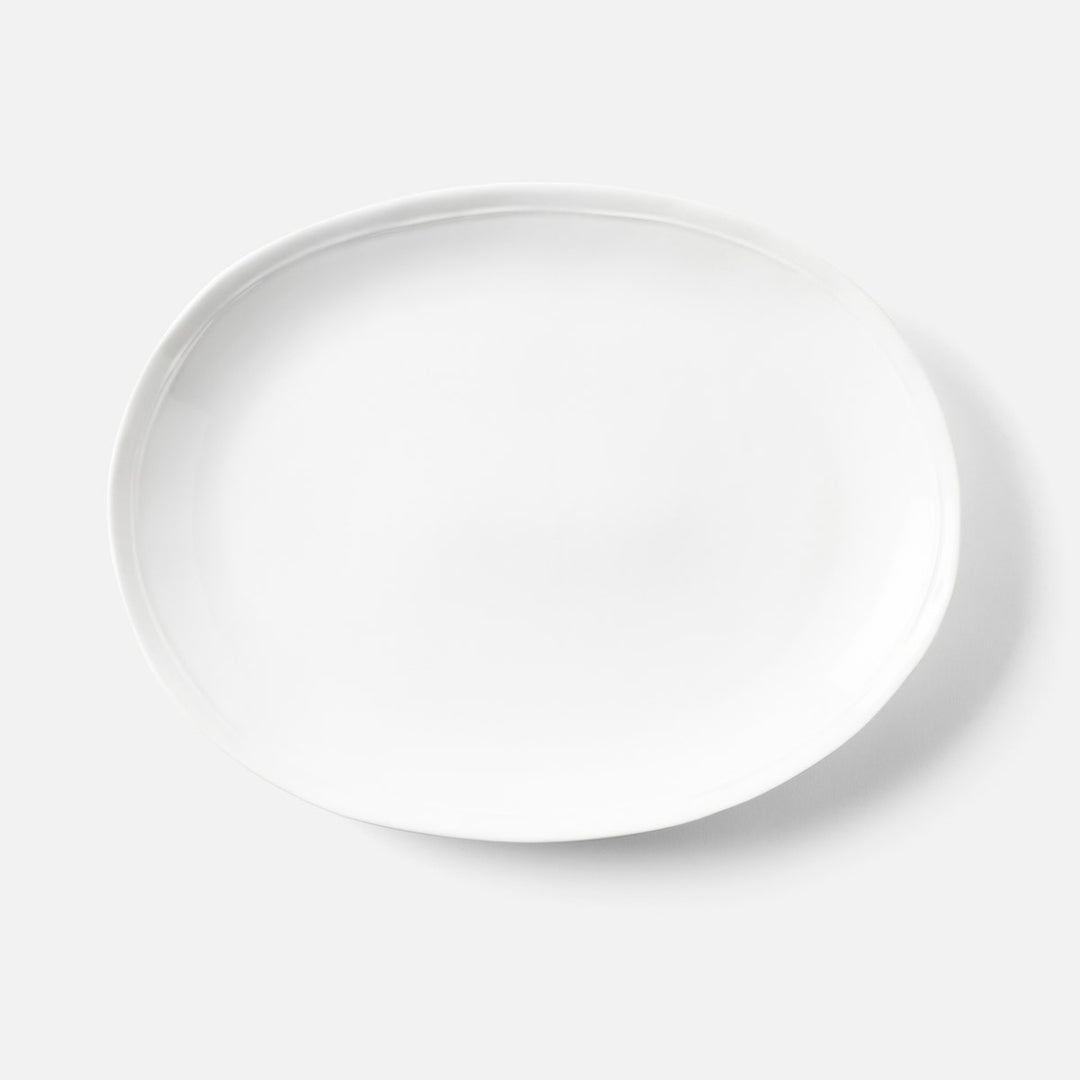 Ariana White Oval Serving Platters Stoneware Set/2