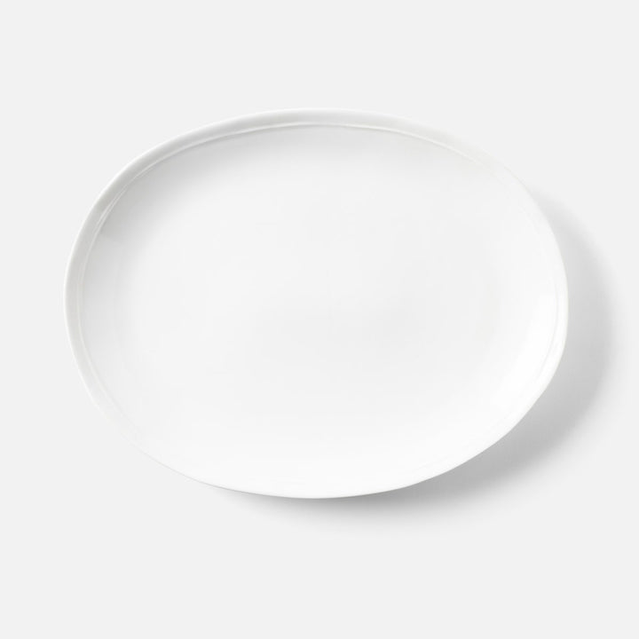 Ariana White Oval Serving Platters Stoneware Set/2