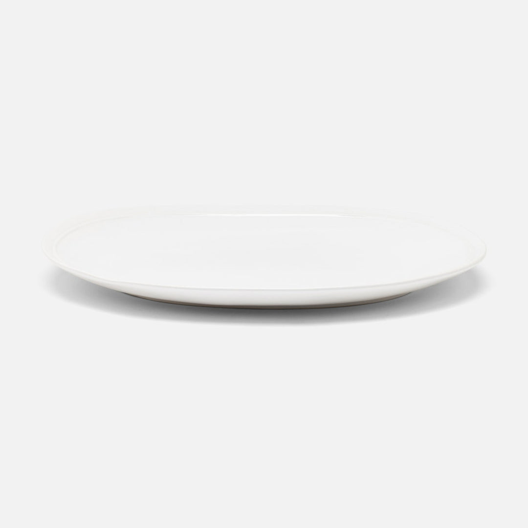 Ariana White Oval Serving Platters Stoneware Set/2