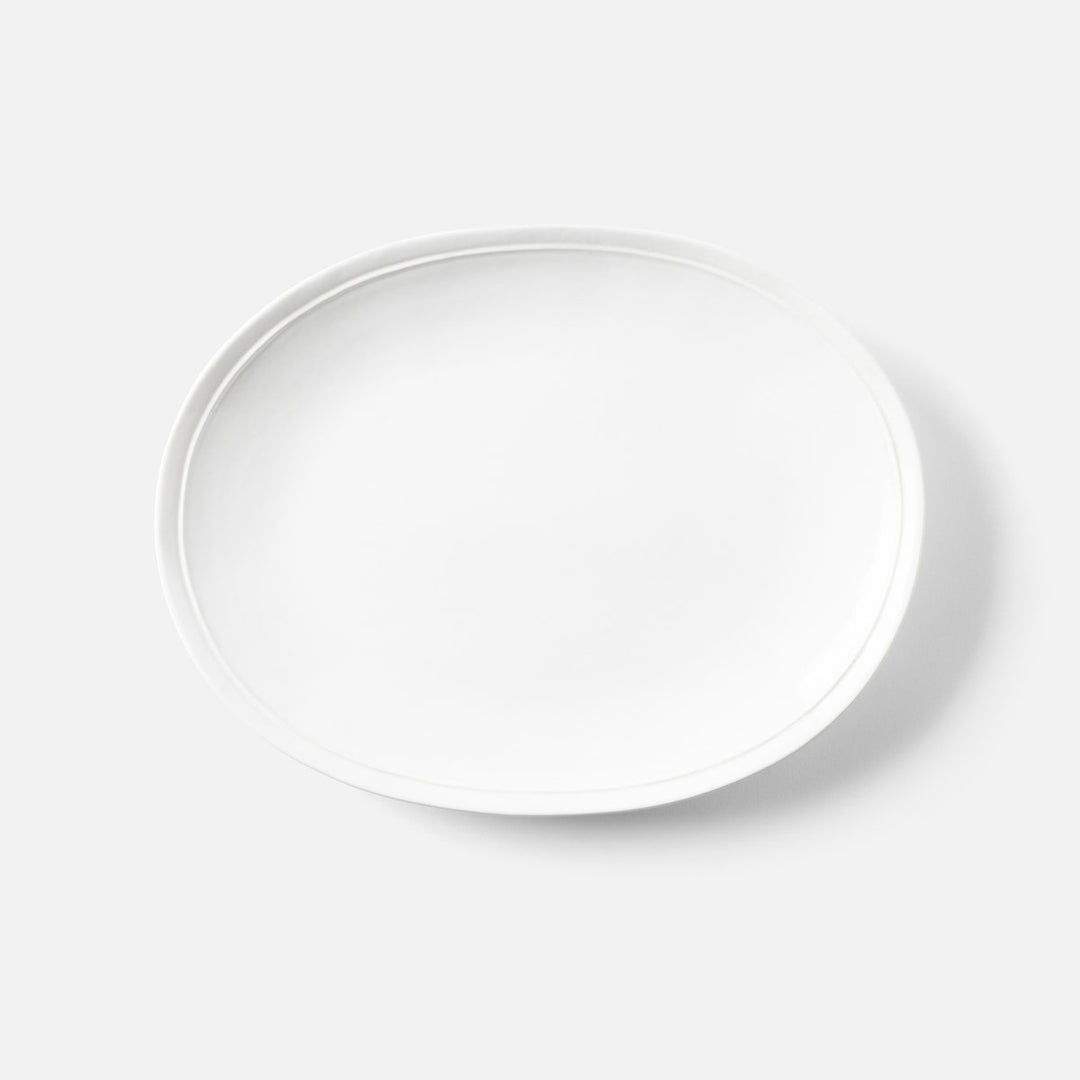 Ariana White Oval Serving Platters Stoneware Set/2
