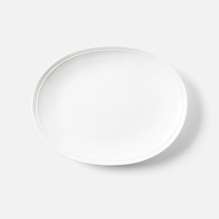 Ariana White Oval Serving Platters Stoneware Set/2
