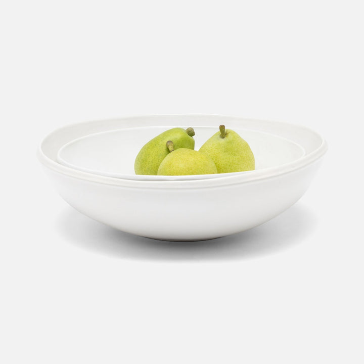 Ariana White Round Serving Bowls Stoneware Set/2