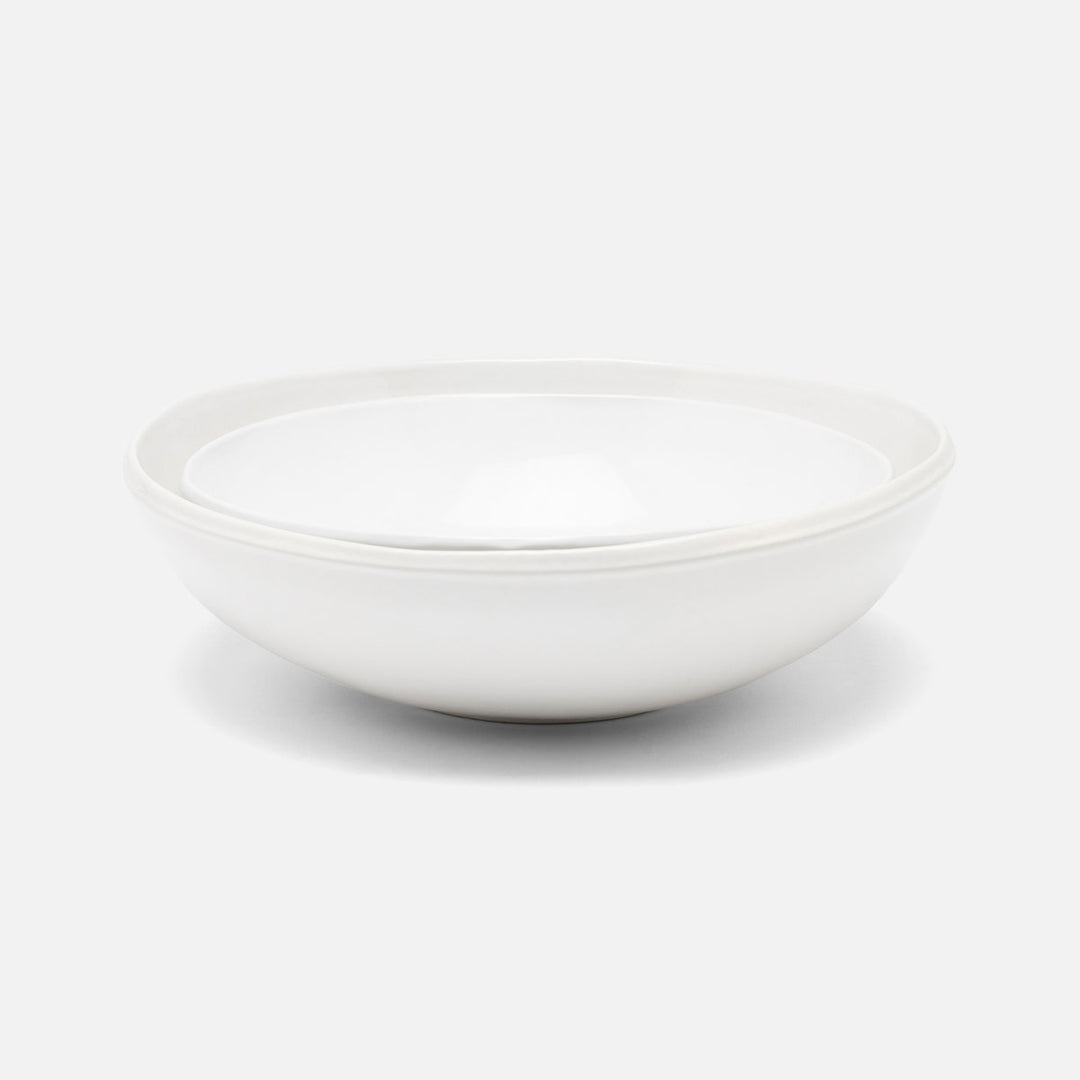 Ariana White Round Serving Bowls Stoneware Set/2
