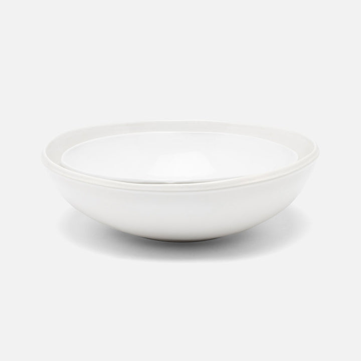 Ariana White Round Serving Bowls Stoneware Set/2