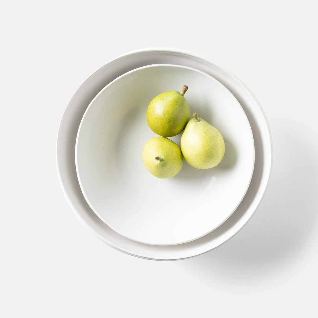 Ariana White Round Serving Bowls Stoneware Set/2