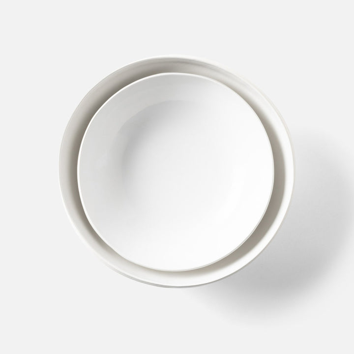 Ariana White Round Serving Bowls Stoneware Set/2