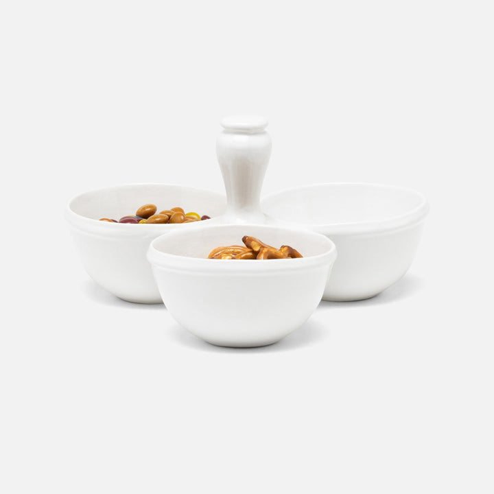 Ariana White Snack Bowl Triple Stoneware
