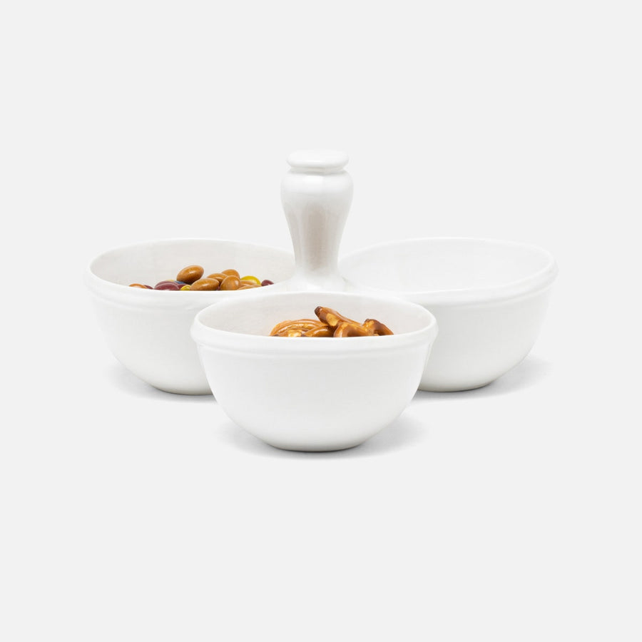 Ariana White Snack Bowl Triple Stoneware