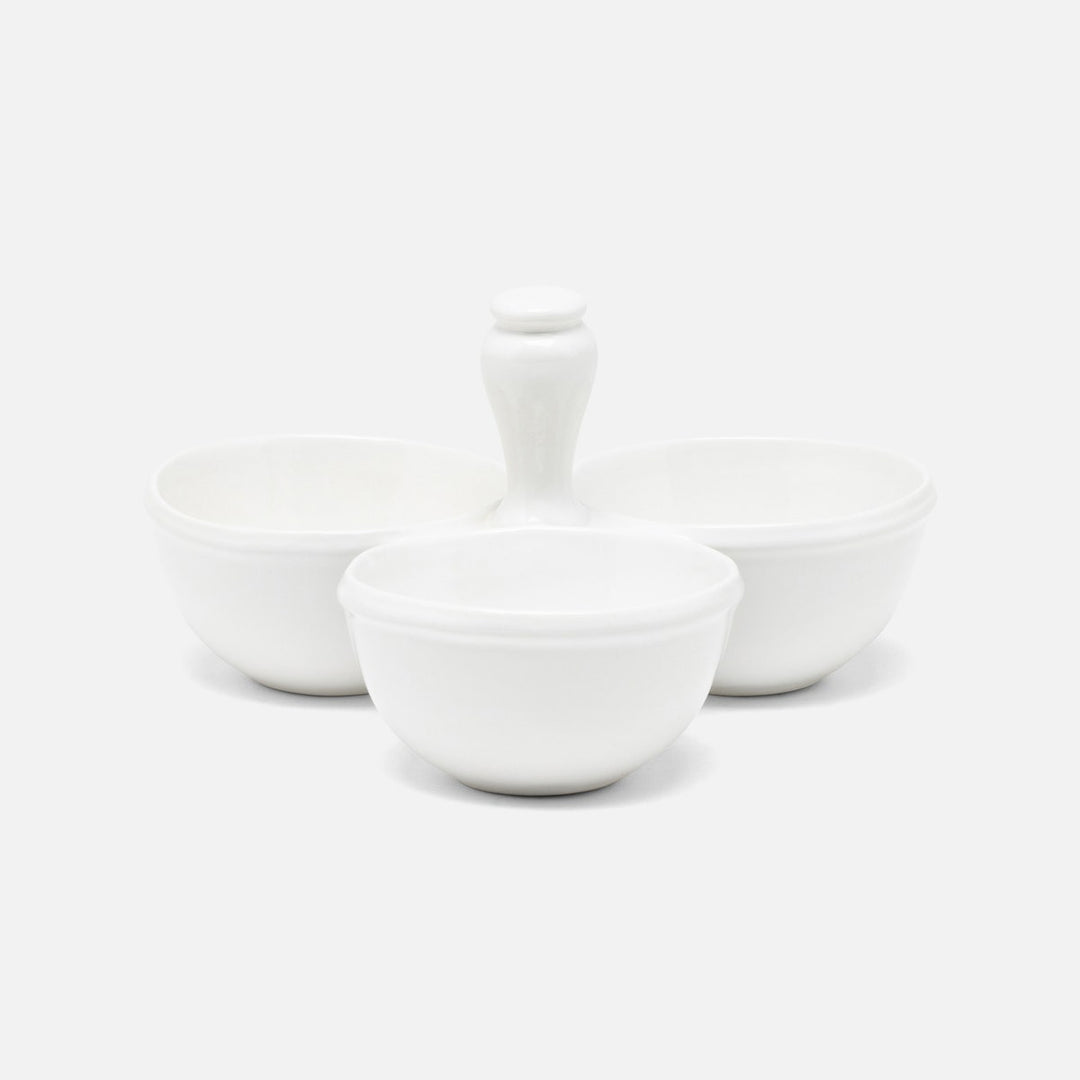 Ariana White Snack Bowl Triple Stoneware