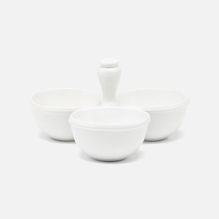 Ariana White Snack Bowl Triple Stoneware