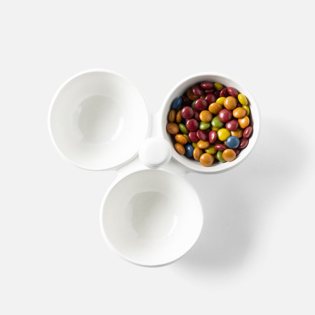 Ariana White Snack Bowl Triple Stoneware