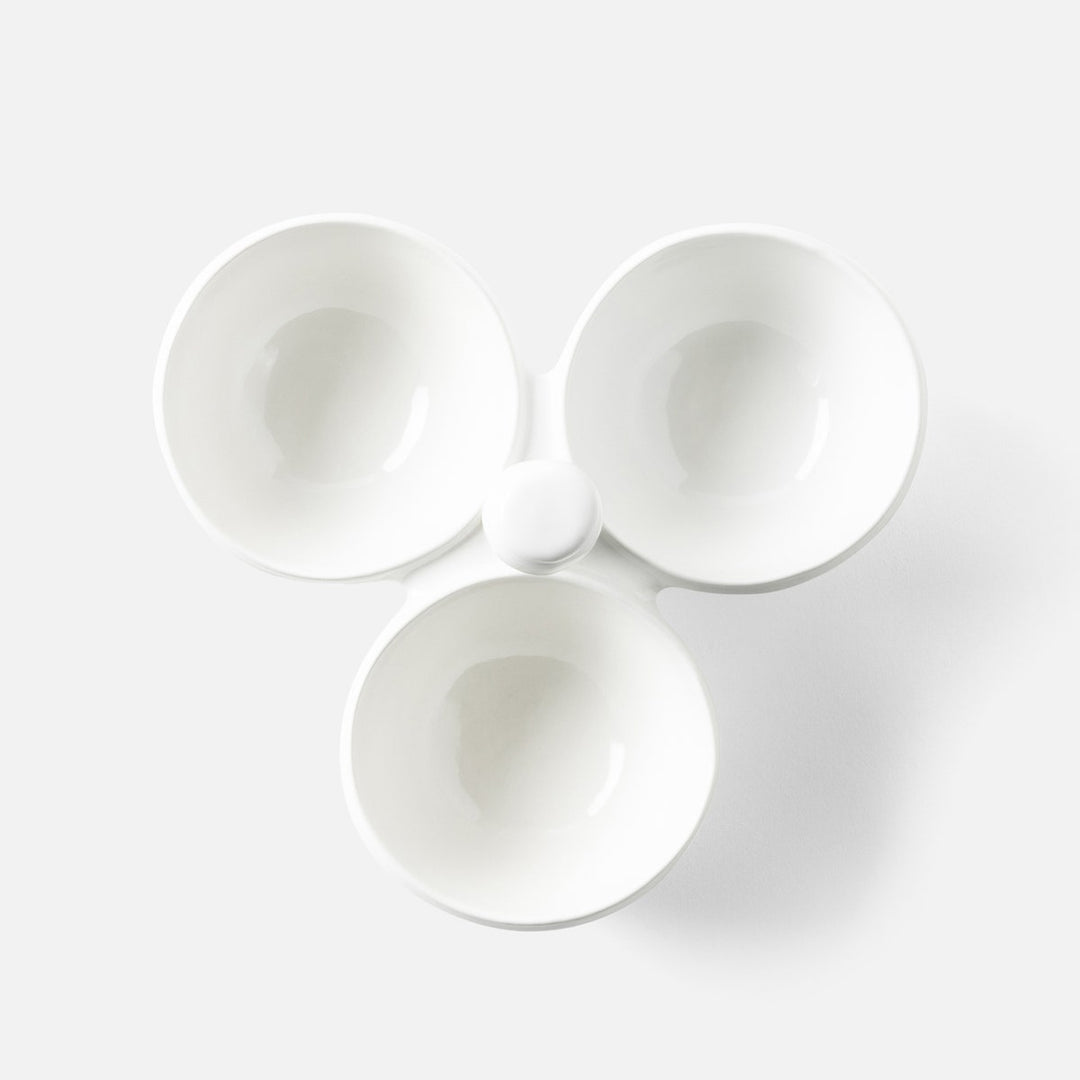 Ariana White Snack Bowl Triple Stoneware