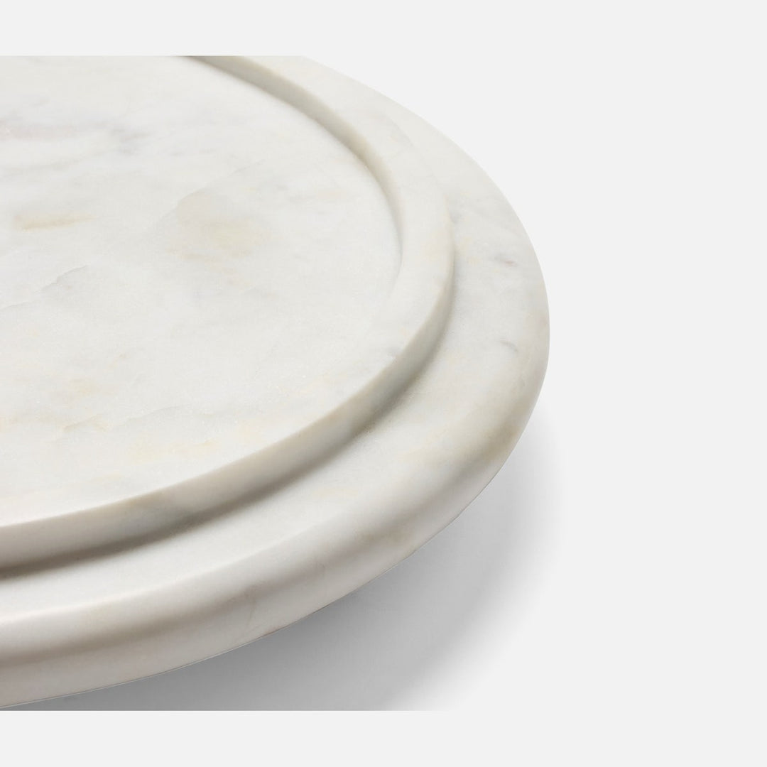Atlas White/Clear Round Cheese Platter W/ Cloche Small Marble/Glass