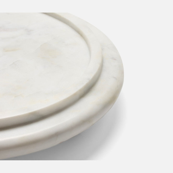 Atlas White/Clear Round Cheese Platter W/ Cloche Small Marble/Glass