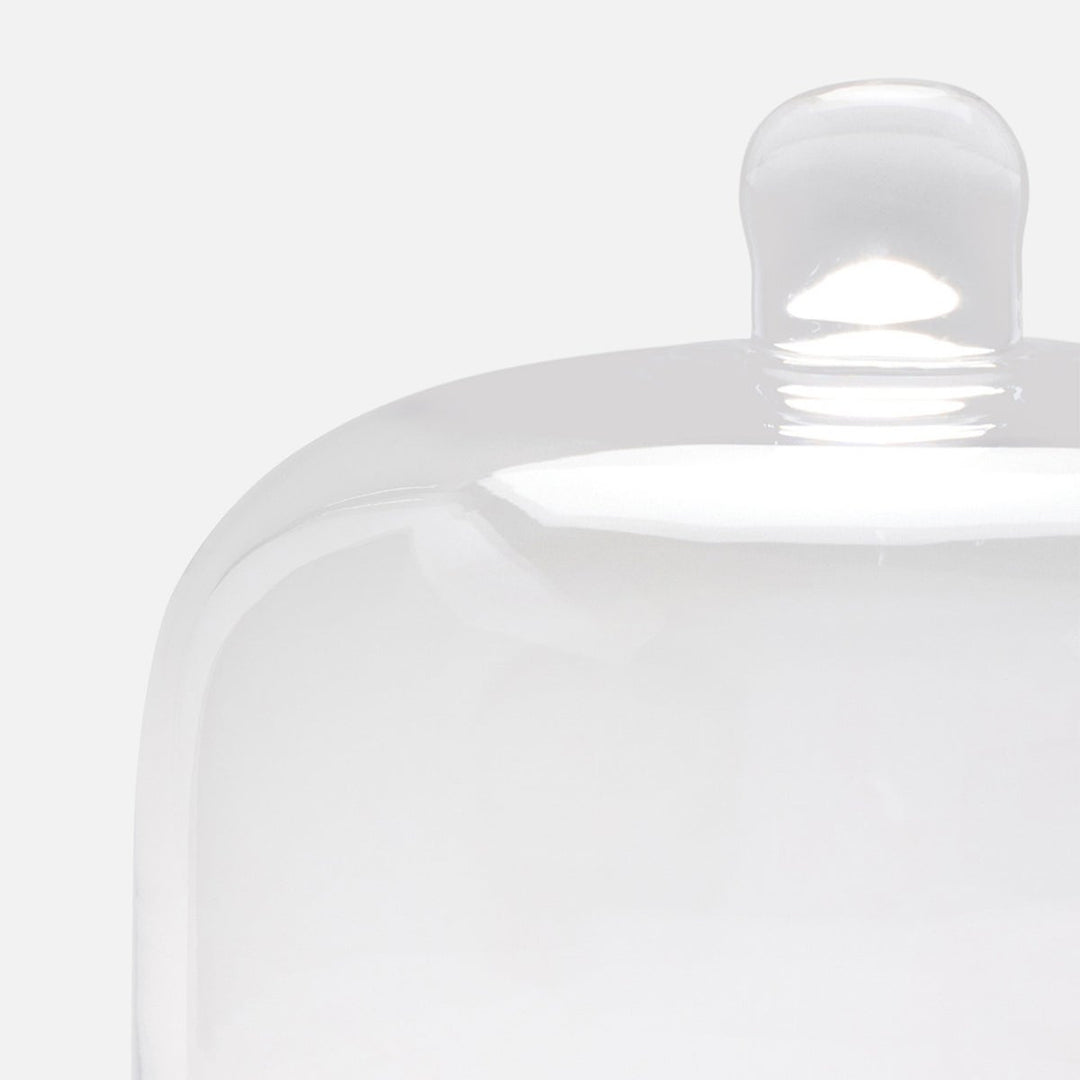 Atlas White/Clear Round Cheese Platter W/ Cloche Small Marble/Glass