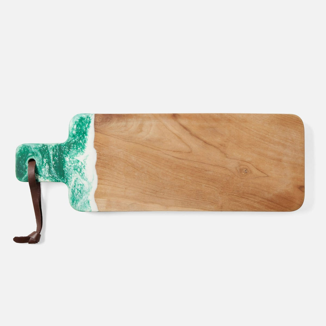 Austin Green Swirled Serving Board Resin/Natural Teak 22X75