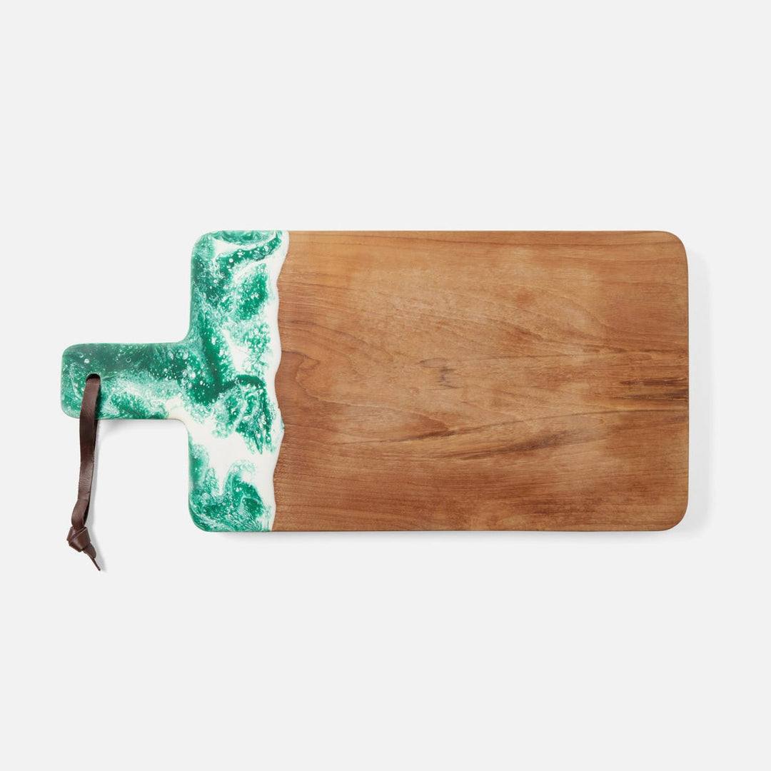 Austin Green Swirled Serving Board Resin/Natural Teak 235X12