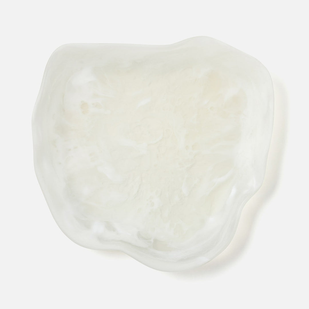 Beatrix White Swirled Serving Tray Extra Large Resin