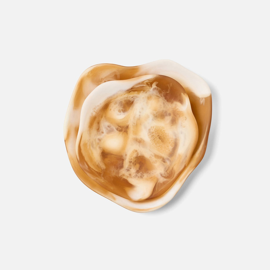 Beatrix Amber Swirled Serving Trays Resin Set/2