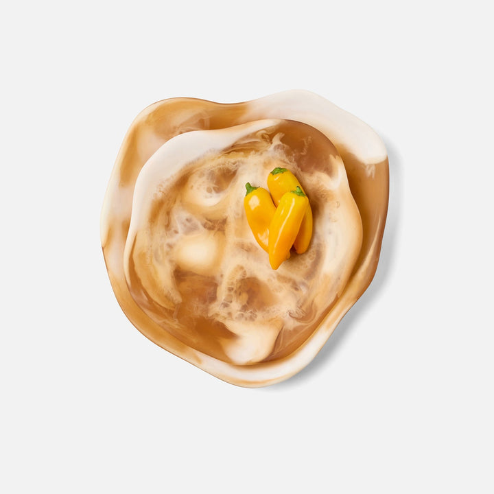 Beatrix Amber Swirled Serving Trays Resin Set/2