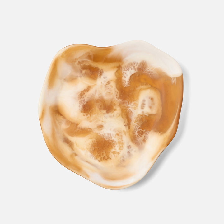 Beatrix Amber Swirled Serving Trays Resin Set/2