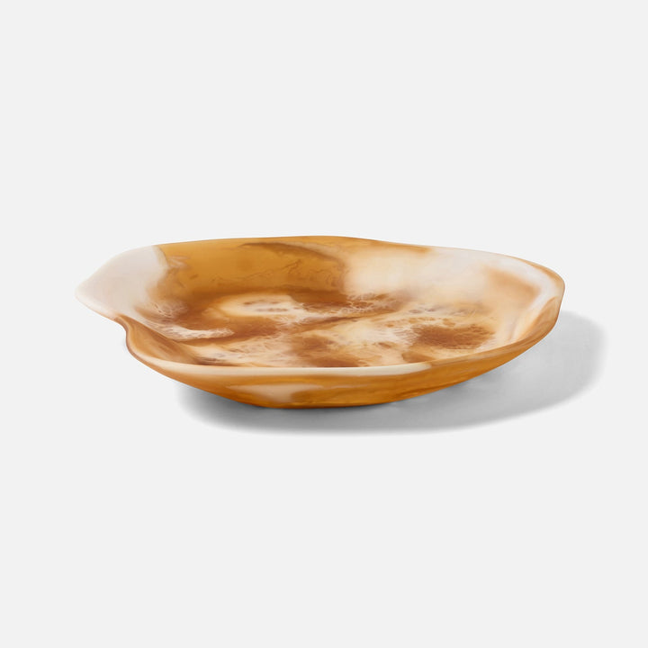 Beatrix Amber Swirled Serving Trays Resin Set/2