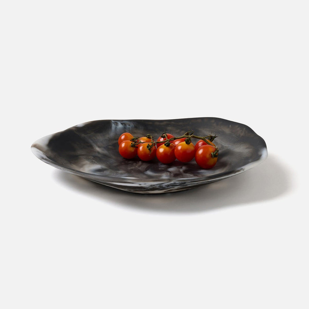 Beatrix Black Swirled Serving Trays Resin Set/2