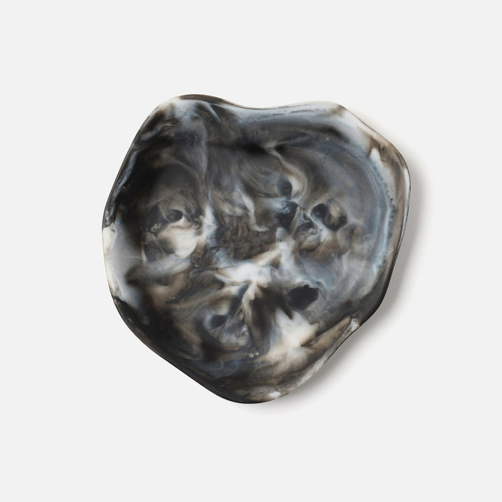 Beatrix Black Swirled Serving Trays Resin Set/2