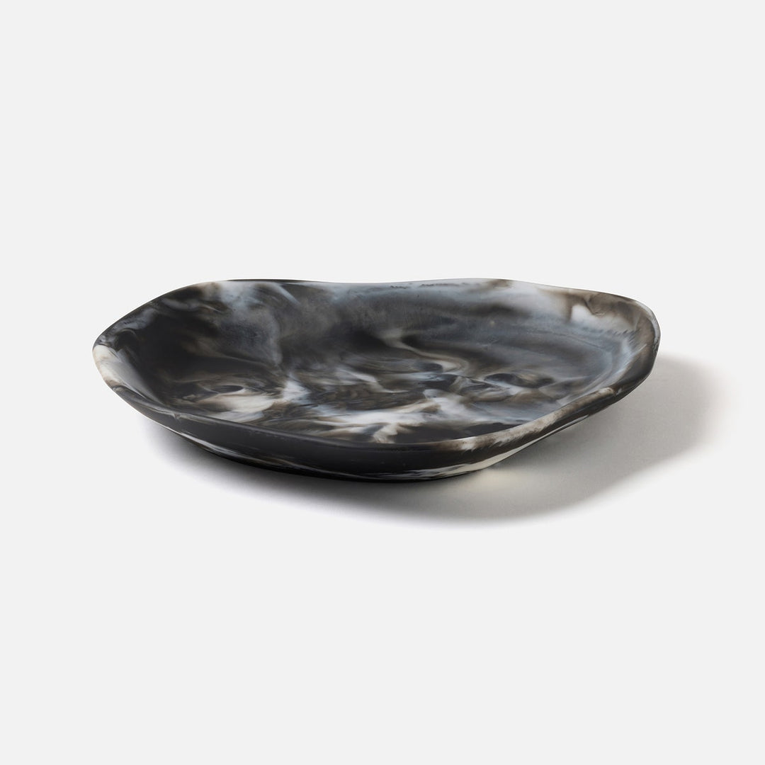 Beatrix Black Swirled Serving Trays Resin Set/2
