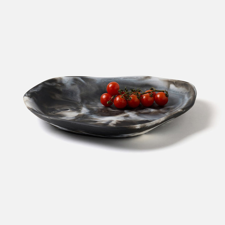 Beatrix Black Swirled Serving Trays Resin Set/2