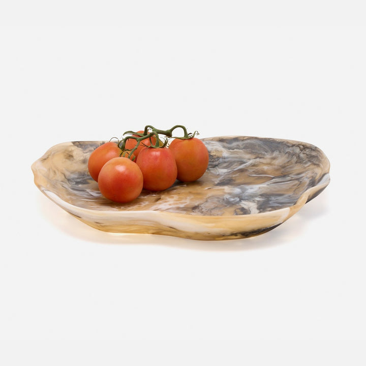Beatrix Black/Tan Swirled Serving Tray Extra Large Resin