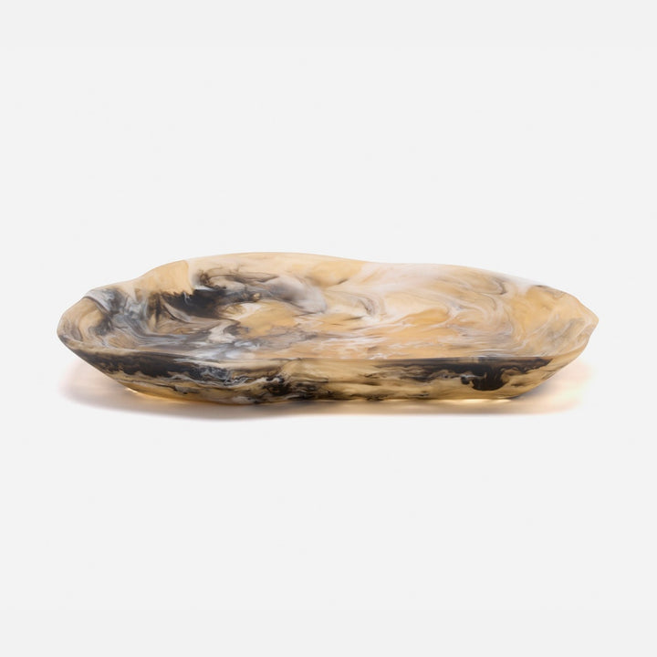 Beatrix Black/Tan Swirled Serving Tray Extra Large Resin