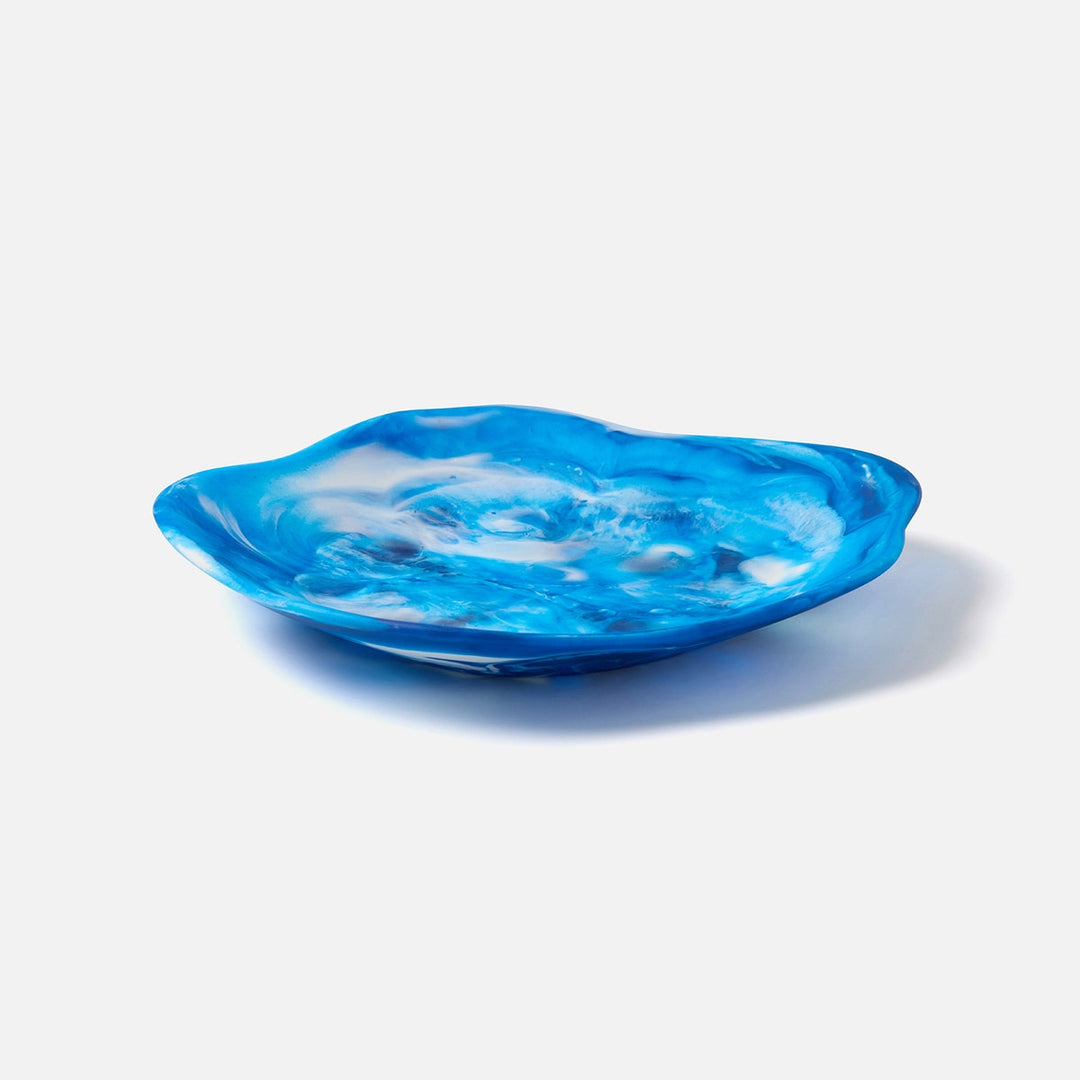 Beatrix Blue Swirled Serving Trays Resin Set/2