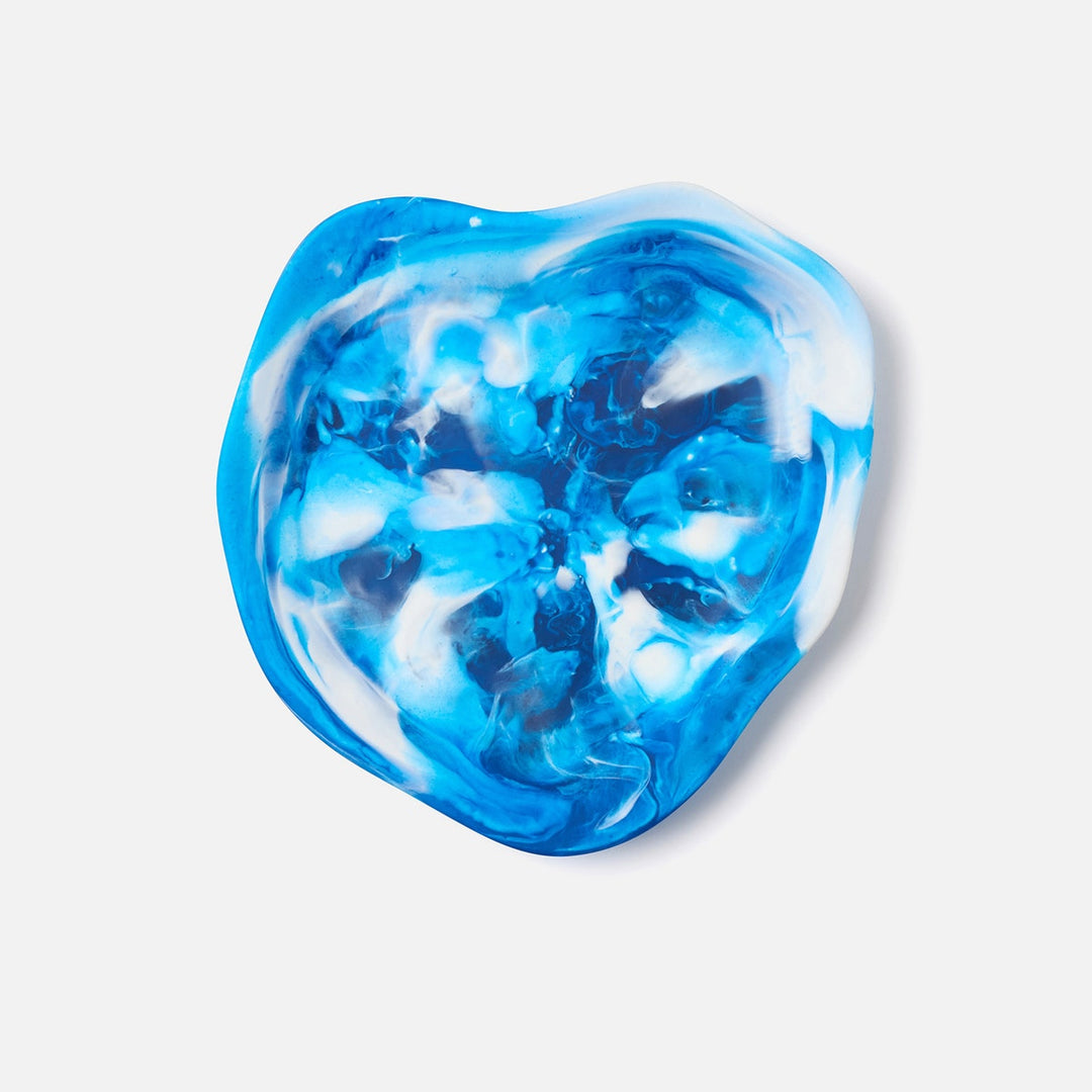 Beatrix Blue Swirled Serving Trays Resin Set/2