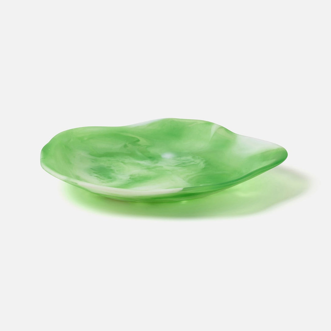 Beatrix Green Swirled Serving Trays Resin Set/2