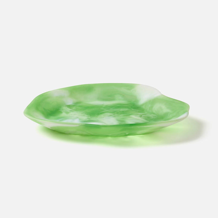 Beatrix Green Swirled Serving Trays Resin Set/2