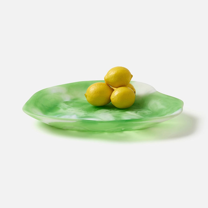 Beatrix Green Swirled Serving Trays Resin Set/2