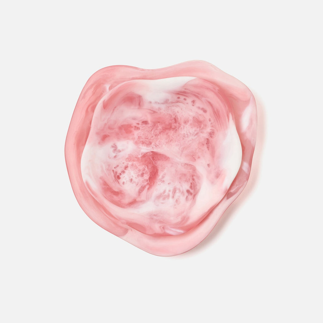 Beatrix Pink Swirled Serving Trays Resin Set/2