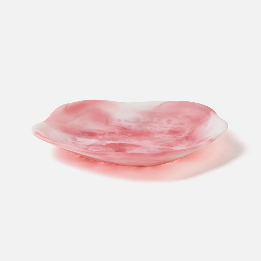 Beatrix Pink Swirled Serving Trays Resin Set/2