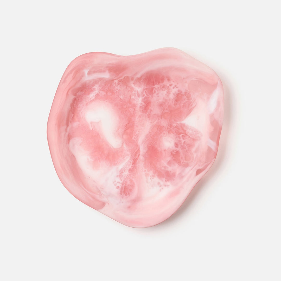 Beatrix Pink Swirled Serving Trays Resin Set/2