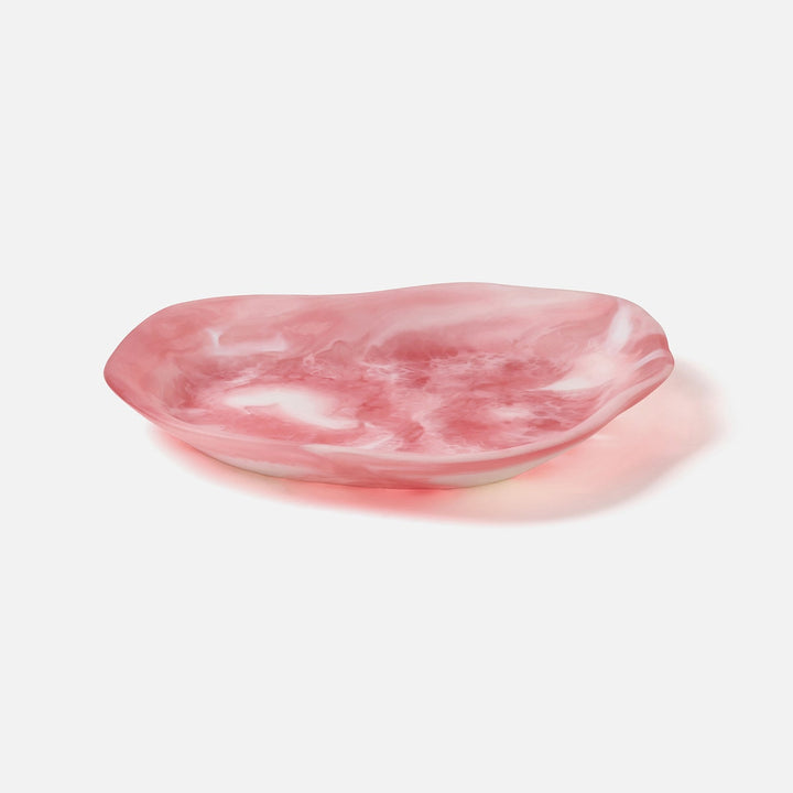 Beatrix Pink Swirled Serving Trays Resin Set/2