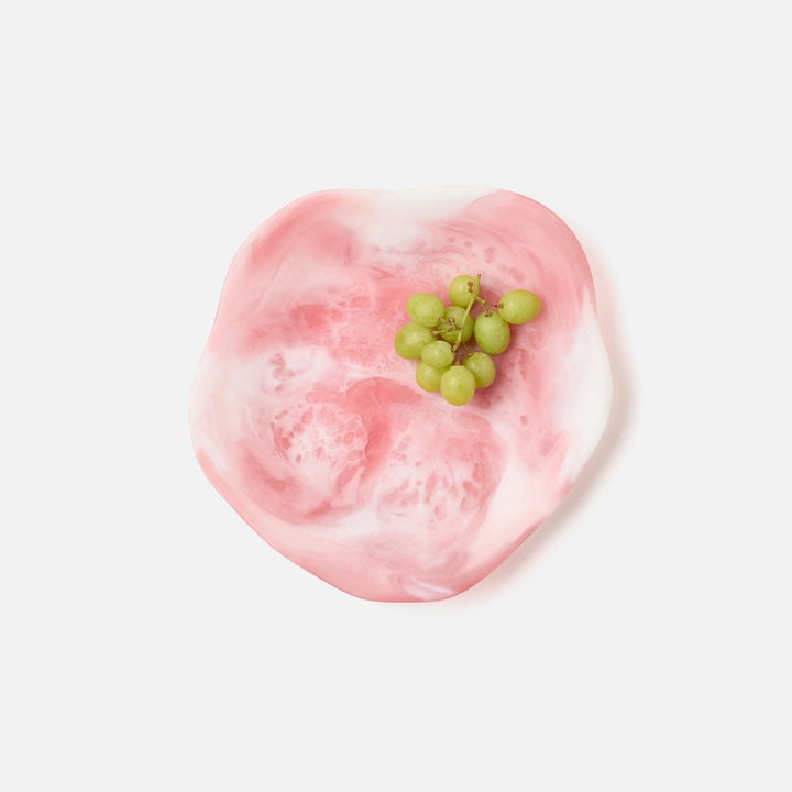 Beatrix Pink Swirled Serving Trays Resin Set/2