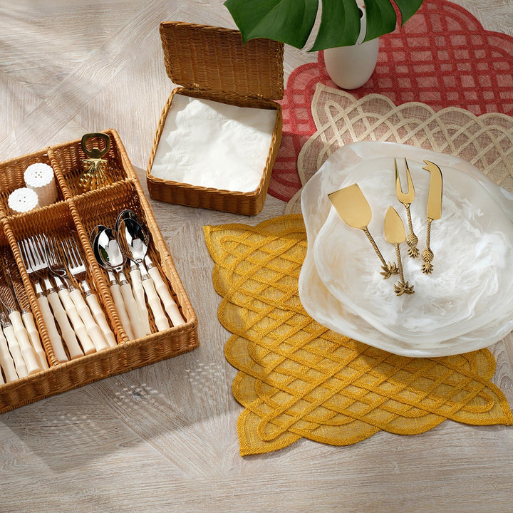 Beatrix White Swirled Serving Trays Resin Set/2